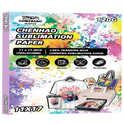 China Vivid color 120gsm A3 size 11*17 size sublimation fast dry paper for mug printing sublimation A3 A4 printer use for sale