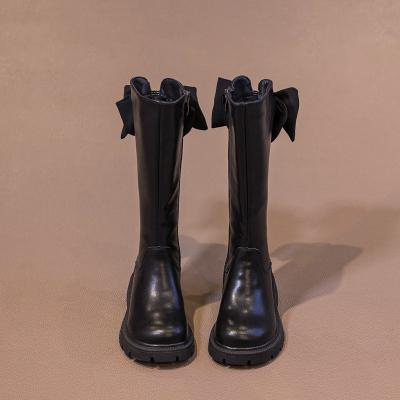 China Warm Kids girls winter over-the-knee high boots bow fashion high-end platform riding boots wholesale for sale