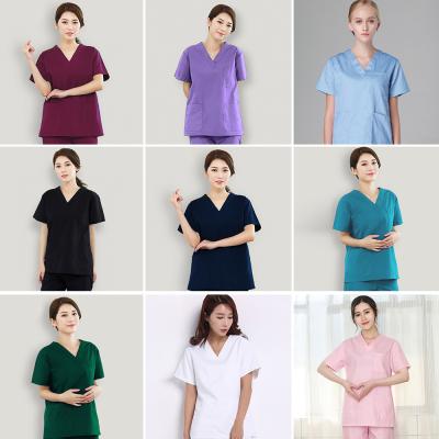 China Fashionable Surgical Pet Grooming Workwear Scrub Set Beauty Salon Workwear V-neck Uniform Breathable Dental Clinic Veterinary Uniform for sale