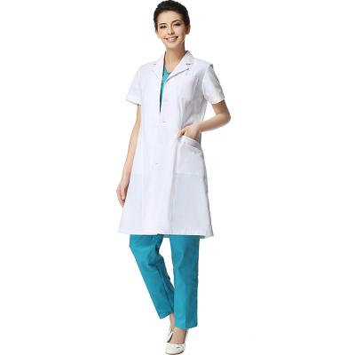 China Hospital Shorts Sleeved Medical Doctor's Gown White Lab Coat Scrubs Lab Coat Doctor's Uniform for sale