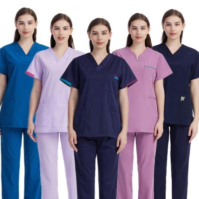 China Short-sleeved men and women hospital hand wash clothes operating room work clothes stretch clothes custom made dental clinic uniforms for sale