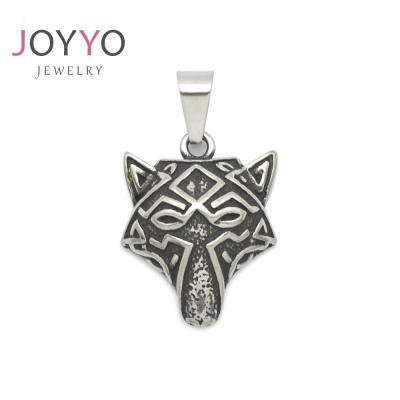 China Wolf Head Vikings Wolf Animal Pendant Norse Vintage Hot Sale Hiphop Original Pendant for sale