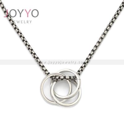 China High Quality Three Multi Layer Ring Hiphop Stainless Steel Women Pendant Pendant for sale