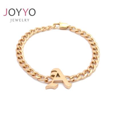 China 2021 Letter Bangle Rose Gold Jewelry Bangle Stainless Steel Punk Bracelet With Letters for sale