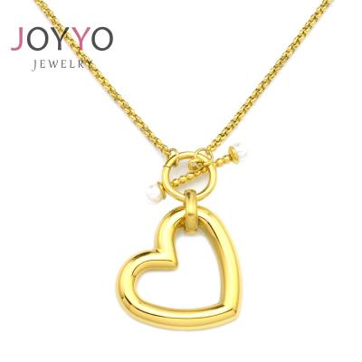 China 2021 FASHIONABLE Lover Shape Necklace Stainless Steel Pendant Jewelry Women Branded Necklace for sale