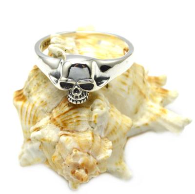 China Cool Unique Design Fashion 925 Sterling Silver Skull Rings Skeleton Hand Skull Biker Rings for sale