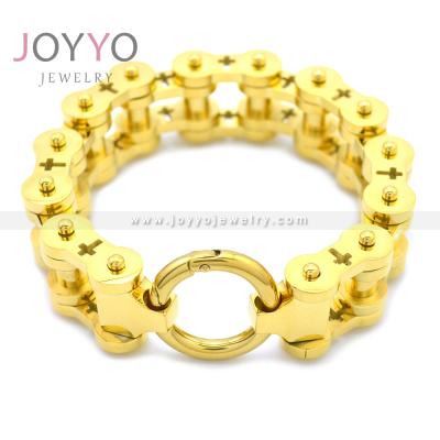 China Punk Stainless Steel Men's Jewelry Stainless Steel Screw Clasp Chunky Jewelry Men's Bracelets for sale