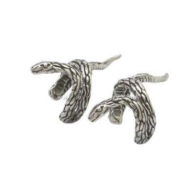 China Animal Snake Earring Stainless Steel 2 Rows Snake Fashionable Earring Jewelry Hip Hop Earring Clips for sale