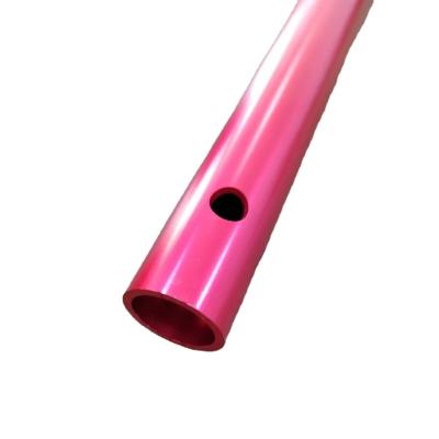 China Aluminum Tube For Decoration 7005 Aluminum Alloy Profile Colored Custom Hot Extrusion Sandblasted Aluminum Tubing With Countersink Holes for sale