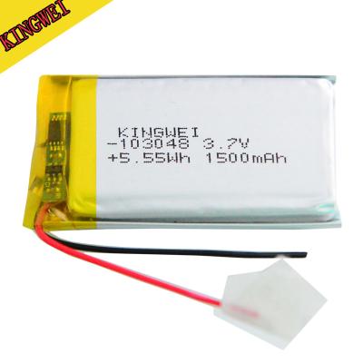 China Hot Sale Toys Polymer Battery 103048 1500mah 5.55wh 3.7v Laptop Battery Cell for sale