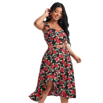 China 2021 Summer New Arrivals Designer Plus Size Women Clothing 2 Piece Skirt And Top Plus Size Set Women for sale