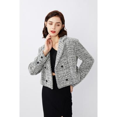 China Designer Fleece Crop Fall Clothing Ladies Breathable Stylish Tweed Jackets And Coats For Stylish Women for sale