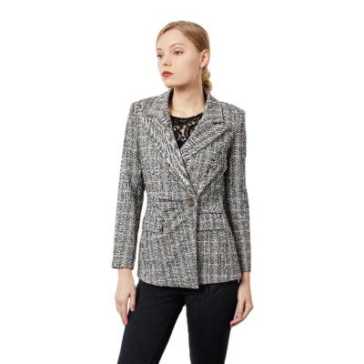 China 2021 Stylish Korean Women Waist Pack Plaid Suit Blazer Viable Designer Casual for sale