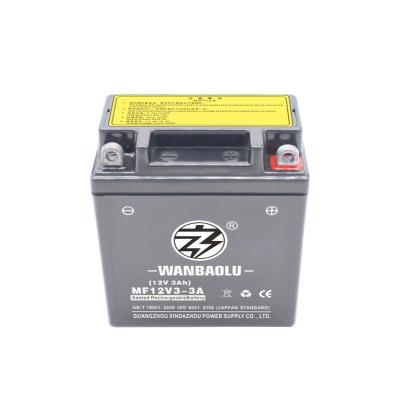 China MF Lead Acid Battery 12V3A Lead Acid Batteries Motorcycle Automotive Battery YB3A 12N3L for sale