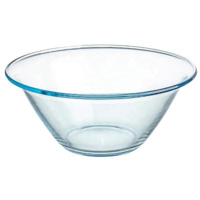 China High Sustainable Borosilicate Glass Kitchen Utensils Large Size Vegetable And Fruit Salad Bowl for sale