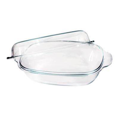 China Rectangle microwave glass jar high borosilicate glass sustainable heat resistant cookware for sale