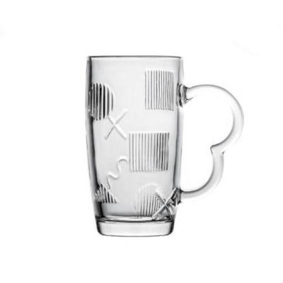 China New Wholesale High Quality Custom Classic/Postmodern Logo Beer Glass Mug 1L Beer Glasses With Handle for sale