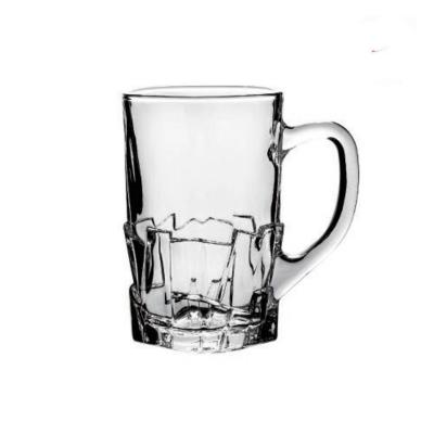 China New classic classic/postmodern high quality 1 liter glass beer mugs with handle stoneware beer steins and soft drink glass mug with decal customized design for sale