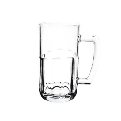 China New classic classic/postmodern high quality 1 liter glass beer mugs with handle stoneware beer steins and soft grinks glass mug for sale