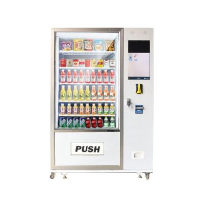 China Hotel/Subway Station/Mall/School Smart Combo Vending Machine For Snacks Drinks 24h Refrigerator Water Food Dispenser Touch Screen Vending Machine for sale