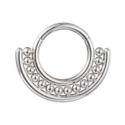 China Youzhu ASTM F136 FASHIONABLE Implant Grade Titanium Hinged Segment Clicker Ring Nose Clicker Piercing Titanium Piercing for sale