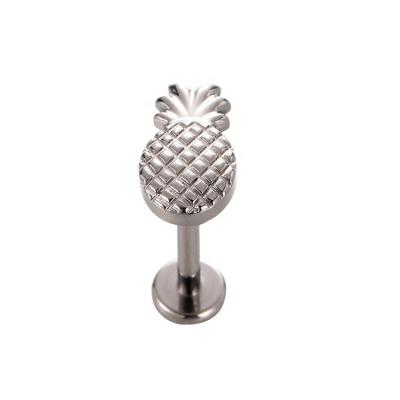 China Youzhu ASTM F136 Threadless FASHIONABLE Titanium Pine Apple Labret Push Piercing Pin for sale