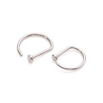 China Youzhu ASTM F136 FASHIONABLE Titanium Implant Grade D Shape Nose Ring Open Rings Nose Piercing Jewelry for sale