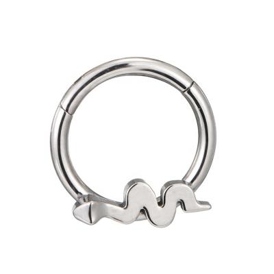 China Youzhu Trendy Titanium Segment Ring Body Piercing Jewelry Wholesales Snake Helix Septum Clicker Circle ASTM F136 for sale