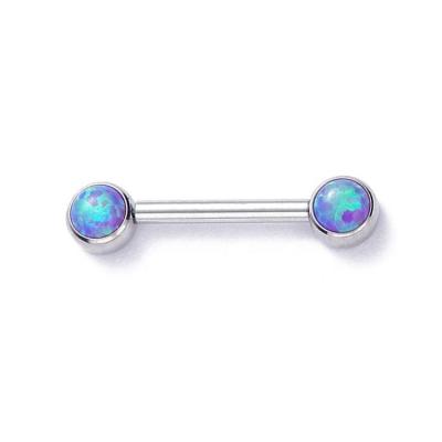 China Youzhu TRENDY Titanium ASTM F136 Thrust Fit Opal Nipple Barbell Theadless Nipple Perforation for sale