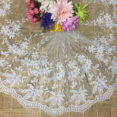 China Viable Golden Knit Embroidery Water Soluble Polyester Decoration 35cm Width Dress Lace Milky Trim 216# for sale