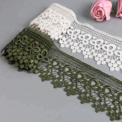 China Sustainable Golden Knit 7cm Width Elegant Venice Lace Up Trim YD7017# for sale