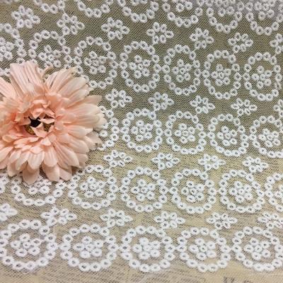 China Golden Viable Knit 125cm Width Bud Silk Yarn Cotton Embroidery Full Hoop Embroidered Lace FD007# for sale