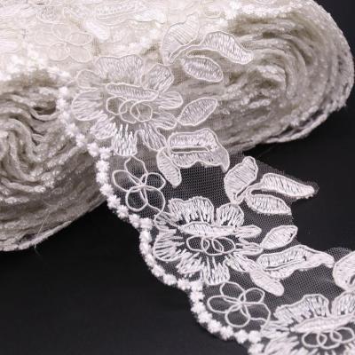 China Viable Golden Knit 10cm Width Car Bone Lace Polyester Barcode Embroidery Lace yl846# for sale