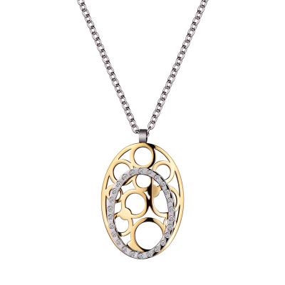 China High Quality Stainless Steel Hottest Trendy Necklace Crystal Number Circle Necklace Jewelry Best Gift for Girl and Women for sale