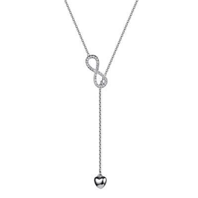 China Best Gift Environmentally Friendly Fashionable Infinity Love Necklace Stainless Steel Arc Necklace Stainless Steel Crystal Necklace for Women and Girls for sale