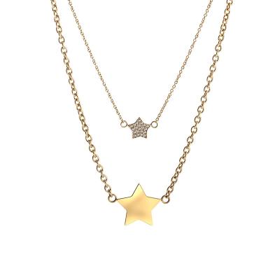 China Hot Sale High Polished Shiny Gold Star Jewelry Necklace Stainless Steel Jewelry Best Gift For Women And Girls Accessories for sale