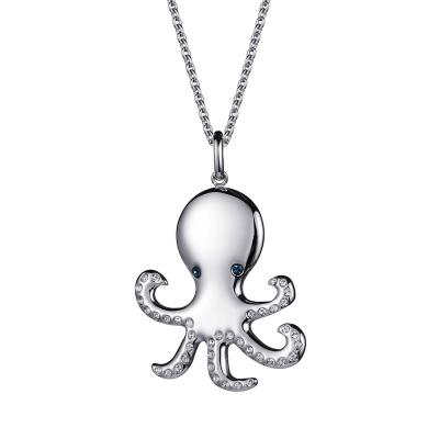 China Unique Hottet Octopus Necklace Stainless Steel Trendy Jewelry Necklace With Shining Crystal Best Gift For Women And Girls for sale