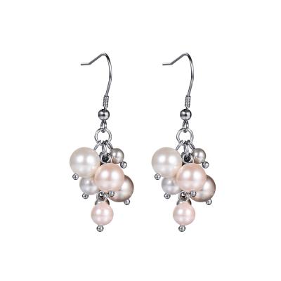 China 2021 Luxury Environmentally Friendly Shell Beads Earrings Hottest Stainless Steel Jewelry Women's Pearl Earrings For Women And Girls for sale