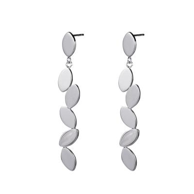 China Hottest Jewelry Trendy Unique Earrings Stainless Steel White Tassels Leaf Earring Best Gift for Women and Girls for sale