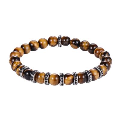 China FASHIONABLE Designers Hottest Jewelry Stainless Steel Beaded Charm Bracelet Black and Gold Agate Bead Bracelet for Unisex People for sale