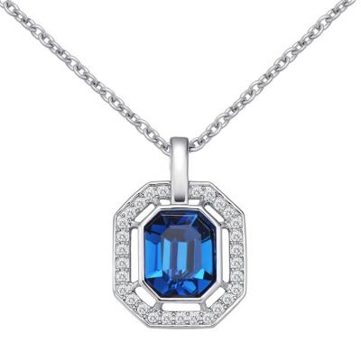 China Lead Free Elegant Blue Crystal Necklace Best Gift For Women And Girls for sale