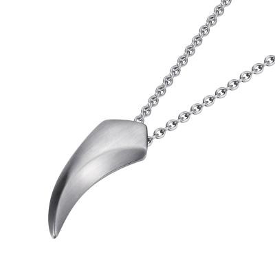 China High Quality Stainless Steel Sweater Pendant Necklace Hottest Trendy Horn Long Necklace Best Gift For Women And Men for sale