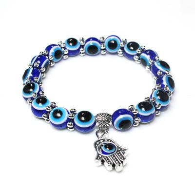 China Fashion Lasting Blue Eye Fatima Hand Bracelets For Women Wicked Bead Bracelet Vintage Jewelry for sale