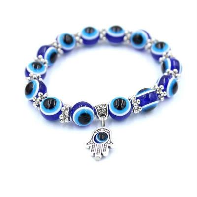 China Fashion Crystal Evil Blue Eye Protection Lucky Charm Bracelet for sale