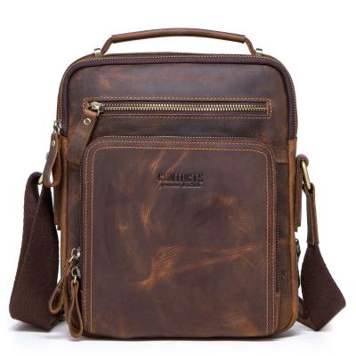 China High Quality Latest Design Mens Shoulder Messenger Bag Genuine Leather Anti-theft Cowhide Leather Man Bag for sale