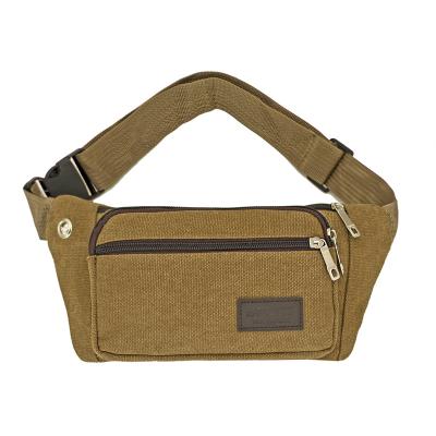 China High quality canvas waist bag fashion large capacity outdoor sports running mobile phone waist bag waterproof inclined trunk bag for sale