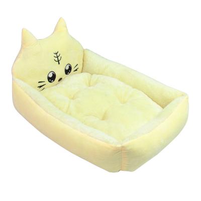 China Mechanical Cat Bed Soft Washable Pet Wash Cotton Inside Heavy Duty Design Colorful Bite Sleep Supply Cartoon Cat Bed for sale