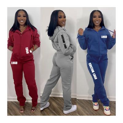 China QUICK DRY Women Lounge Wear Sets Solid Color Yoga Fitness Pants 2 Piece Lounge Women Crop Top Jogger Set Causal Two Piece Sets for sale