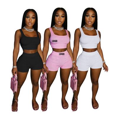 China High Quality Custom Logo Joggers QUICK DRY 2 Piece Backless Crop Tops Two Piece Pants Set Womens Clothing Sweatpants Women Joggers Suits Set for sale