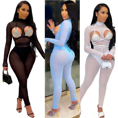 China QUICK DRY LOGO 5 Colors Turtle Neck Mesh Long Sleeve Free Design One Piece Jumpsuit Woman With Bra for sale